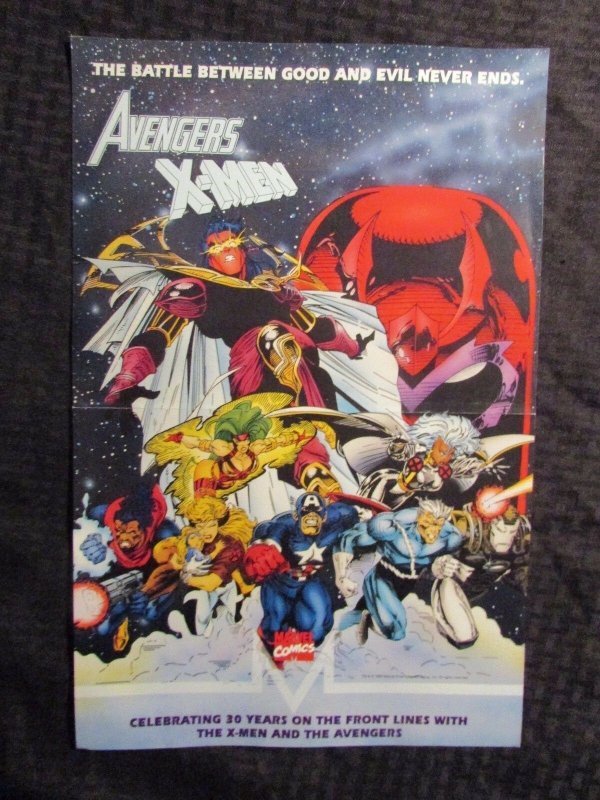 1993 AVENGERS X-MEN 11x17 Promo Comic Store Poster NM 9.4 LOT of 10