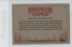 Stranger Things Benny's Good Deed 14 Topps Netflix 2018 Season One trading