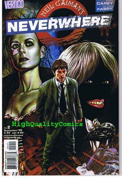 NEVERWHERE #1 2 3 4 5 6 7 8 9, VF/NM, Neil Gaiman, Glenn Fabry, Vertigo, 2005