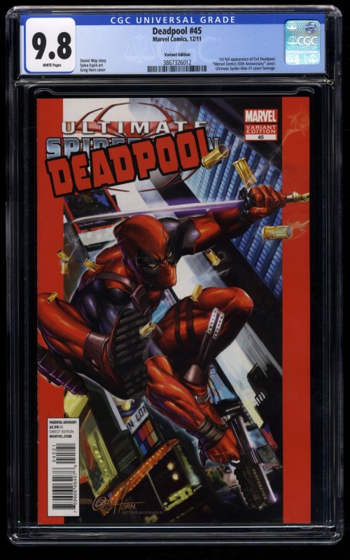 Deadpool (2008) #45 CGC NM/M 9.8 Greg Horn Variant 50th Anniversary 1st Evil