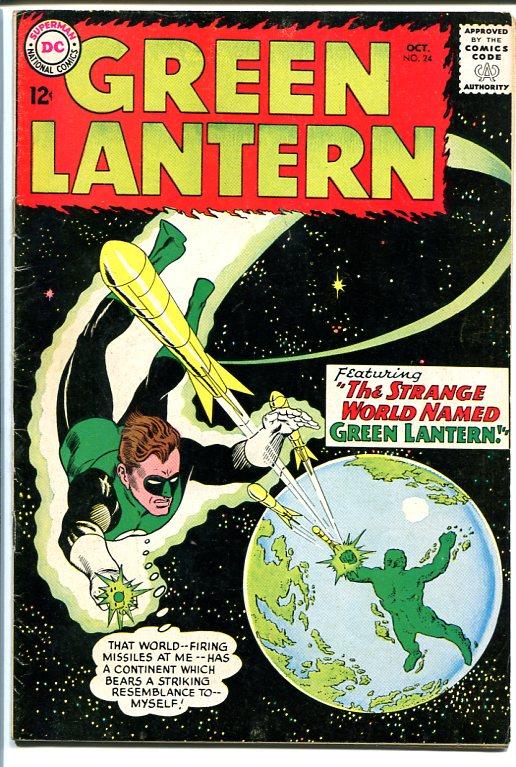 GREEN LANTERN #24 1963-ORIGIN SHARK-ROCKET/EARTH COVER FN