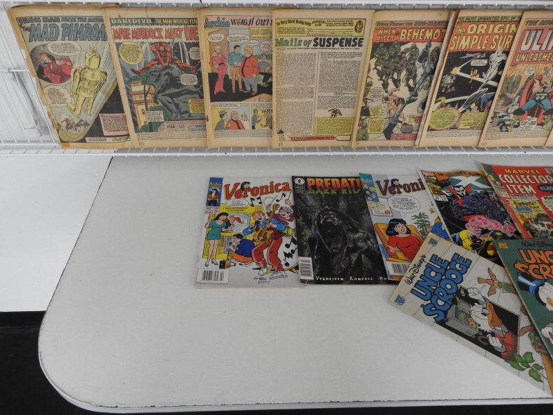 Huge Lot 90 Coverless Low Grade Comics Mostly Silver/Bronze!!