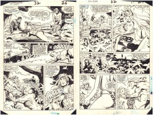 Ka-Zar the Savage #32 pgs. 26 & 27 Two Page Set - Shanna 1984 art by Paul Neary