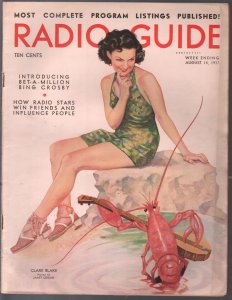 MAG: Radio Guide 8/14/1937-Pin-up girl & Lobster-Frances Langford-Fibber McGe...