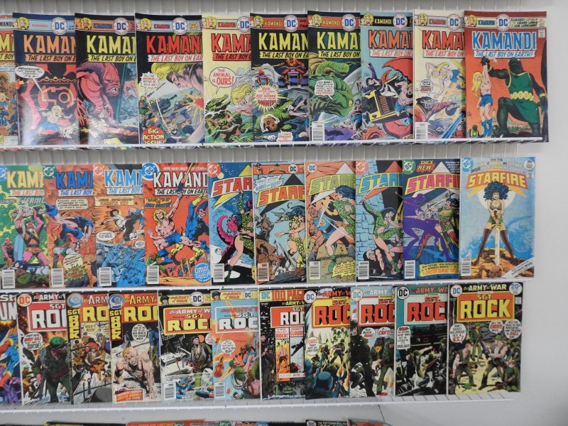 Huge Lot 180 Bronze Comics W/ Kamandi, Our Army at War, Superman +More Avg FN/VF