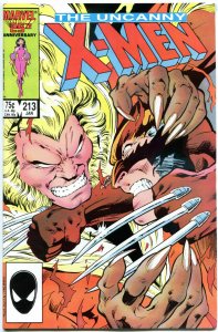 X-MEN #213, VF/NM, Wolverine vs Sabretooth, Claremont, Uncanny, more in store