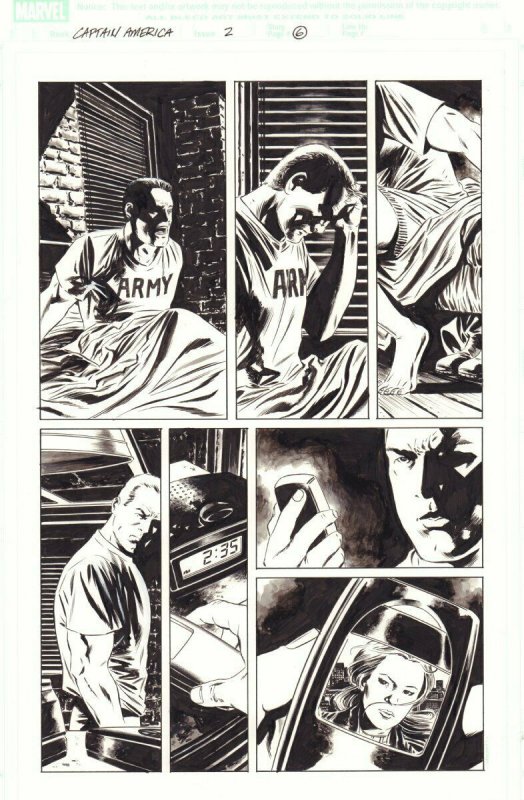 Captain America #2 p.6 - Steve Rogers Wakes Up from a Nightmare by Steve Epting 