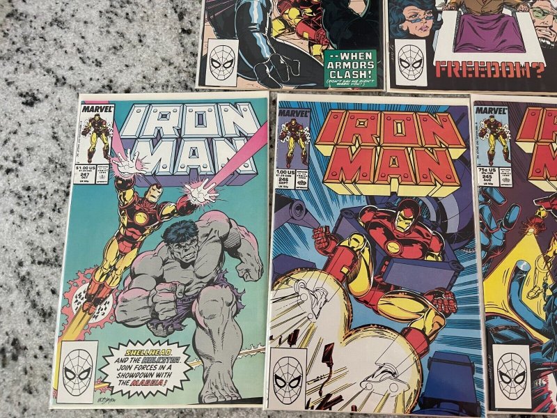 Lot Of 5 Iron Man Marvel Comic Books # 245 246 247 248 249 NM Avengers Hulk CM5 