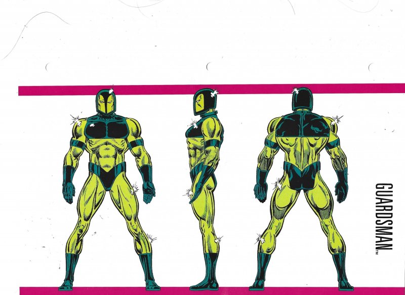 Official Handbook of the Marvel Universe Sheet- Guardsman