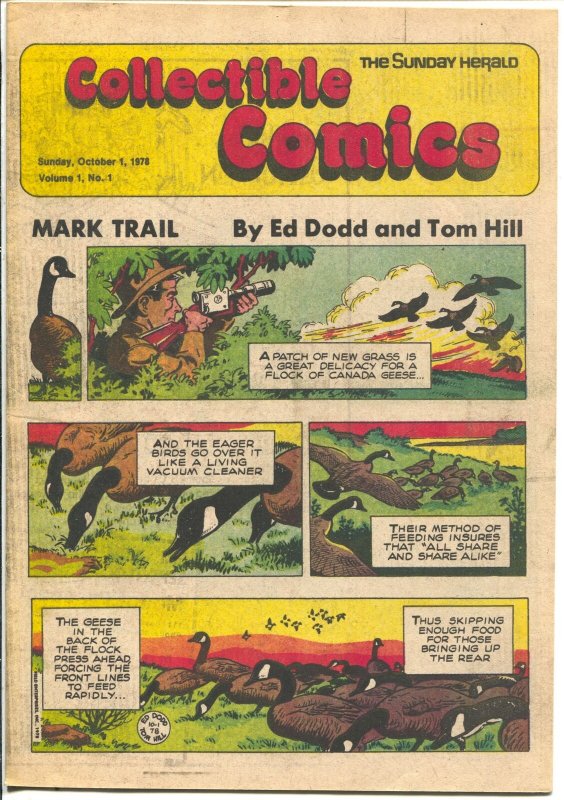 Collectible Comics #1 1978-Sunday Herald-1st issue-Tarzan-Russ Manning-Kane-FN