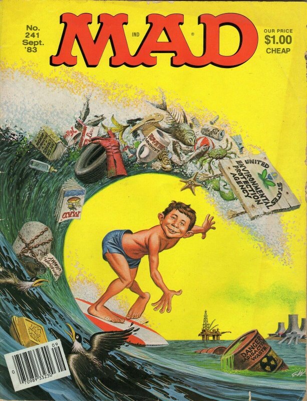 ORIGINAL Vintage 1983 Mad Magazine #241 Alfred Surfing