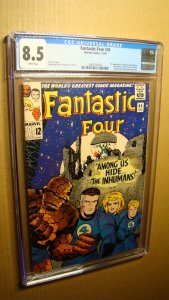 FANTASTIC FOUR 45 *CGC 8.5 WHITE PAGES* 1ST APPEARANCE INHUMANS LOCKJAW JS65