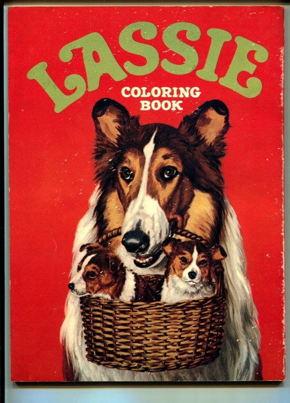 Lassie Coloring Book-1973-Whitman-photo cover-unused-VG