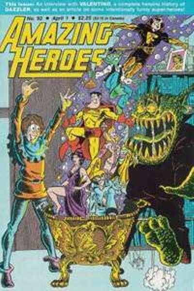 AMAZING HEROES 92 F-VF VALENTINO INTERVIEW;DAZZLER HIST