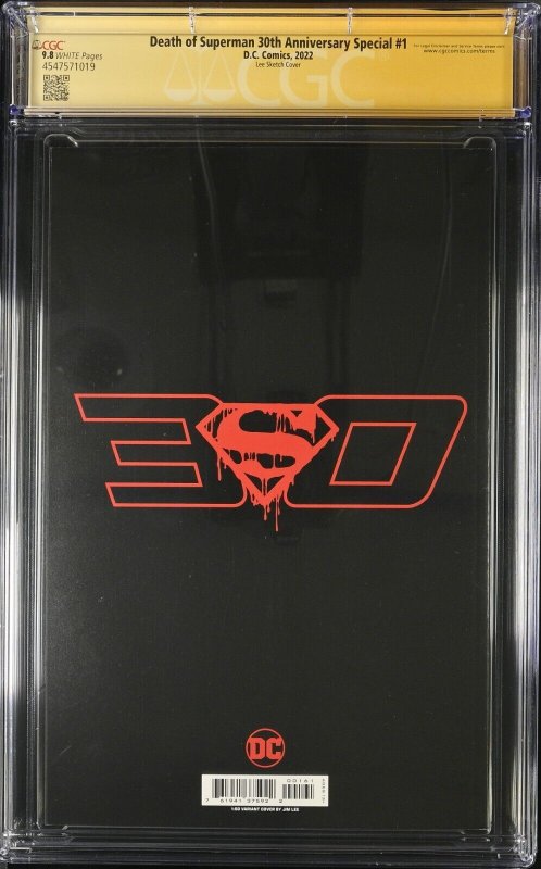 Death Of Superman 30th Anniversary Special #1 (CGC 9.8) Signed Jim Lee Census=10