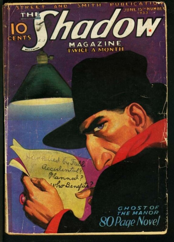 SHADOW 1933 JUN 15-STREET AND SMITH PULP-RARE VG