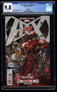 Avengers Vs. X-Men #12 CGC NM/M 9.8 White Pages Hastings Variant Deadpool