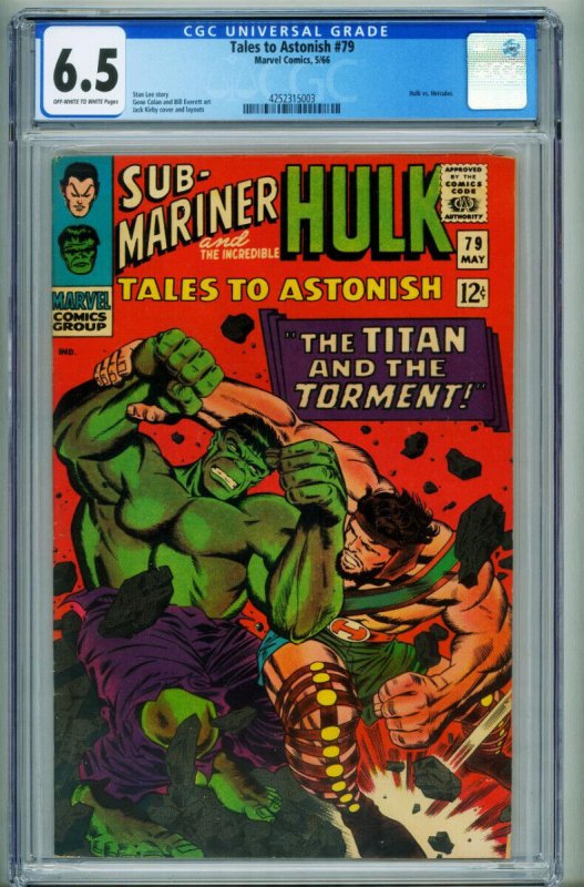 TALES TO ASTONISH #79 CGC 6.5 HULK/SUB-MARINER-1966 4252315003