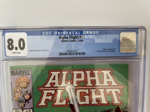 Alpha Flight #17 CGC 8.0  - - X-Men appearance (1984)