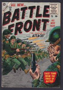 Battlefront #34 War VG 4.0 Atlas Comic - Aug 1955