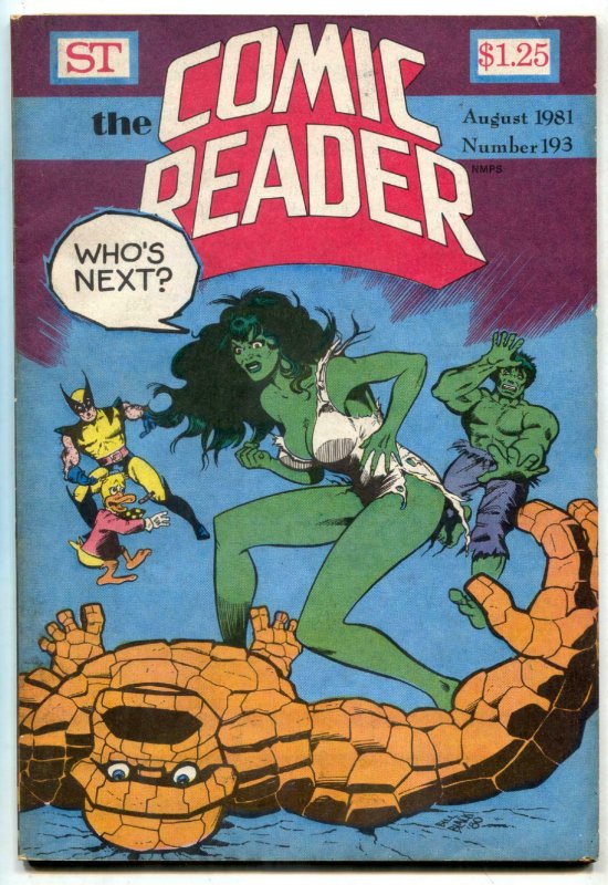 Comic Reader #193 1981- She Hulk- Fandom- Mignola VG