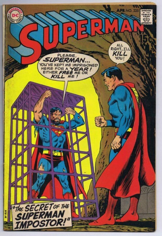 Superman #225 ORIGINAL Vintage 1970 DC Comics