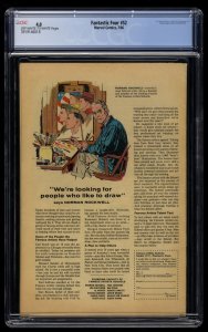 Fantastic Four #52 CGC VG 4.0 Off White to White 1st Black Panther!