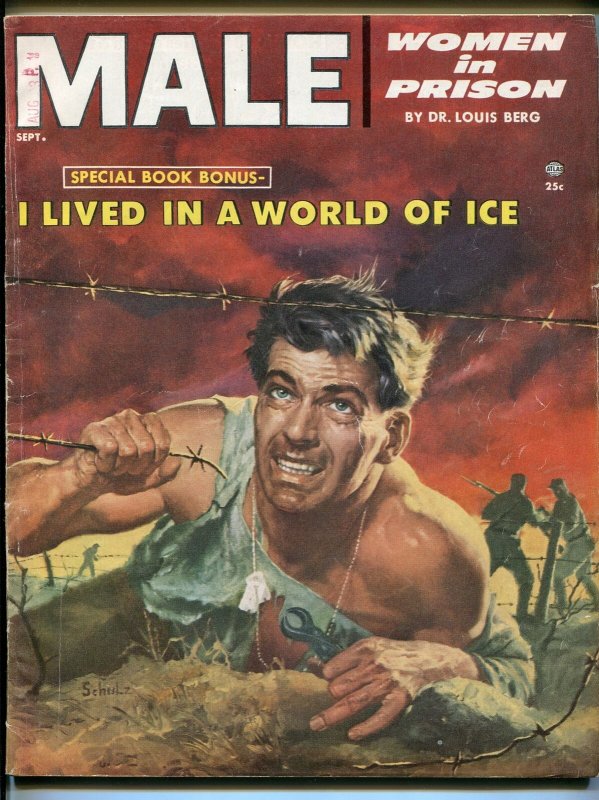 Male 9/1954-Atlas-pulp-Bob Schulz-Louis L'Amour-women in prison-FN