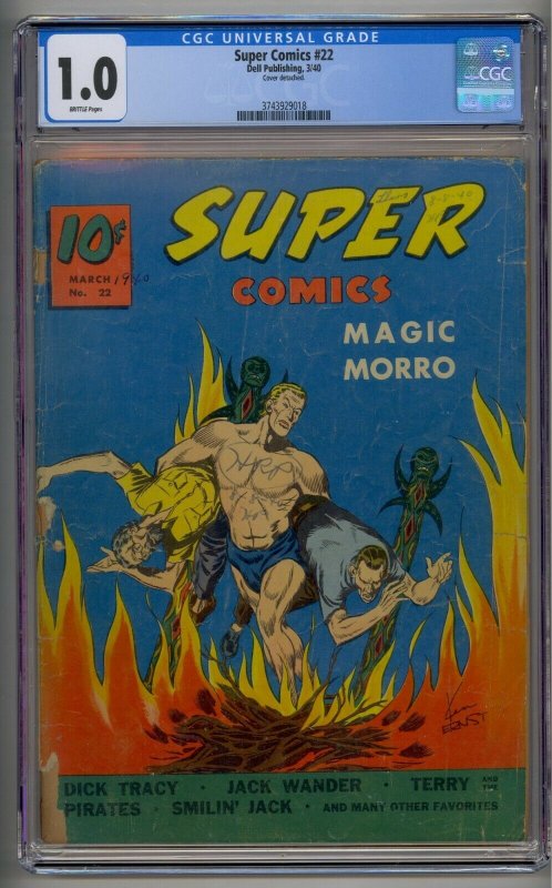 SUPER COMICS #22 CGC 1.0 1ST MAGIC MORRO RARE DELL