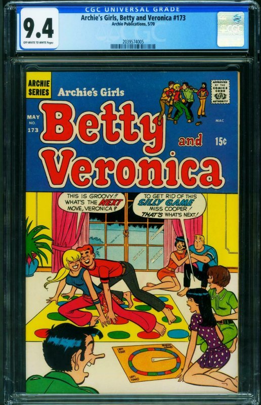 Archie's Girls Betty & Veronica #173 CGC 9.4  suggestive twister cover 203957... 