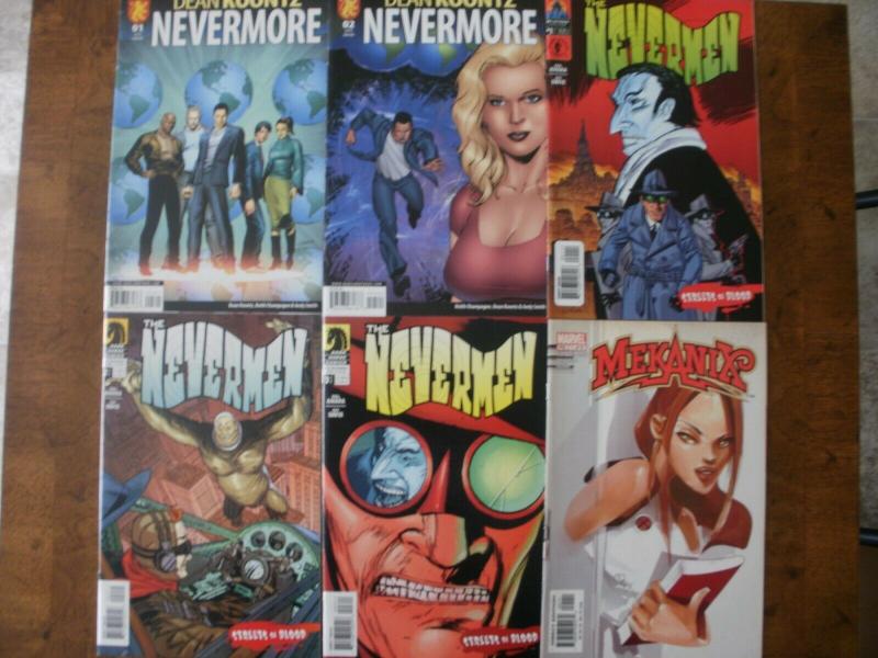 6 Comic Book: Dean Koontz's NEVERMORE #1 2 THE NEVERMEN #1 2 3 MEKANIX #1