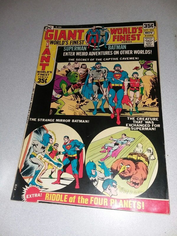 World's Finest #206 dc comics 1971 giant 68 pg size g-88 bronze age batman robin