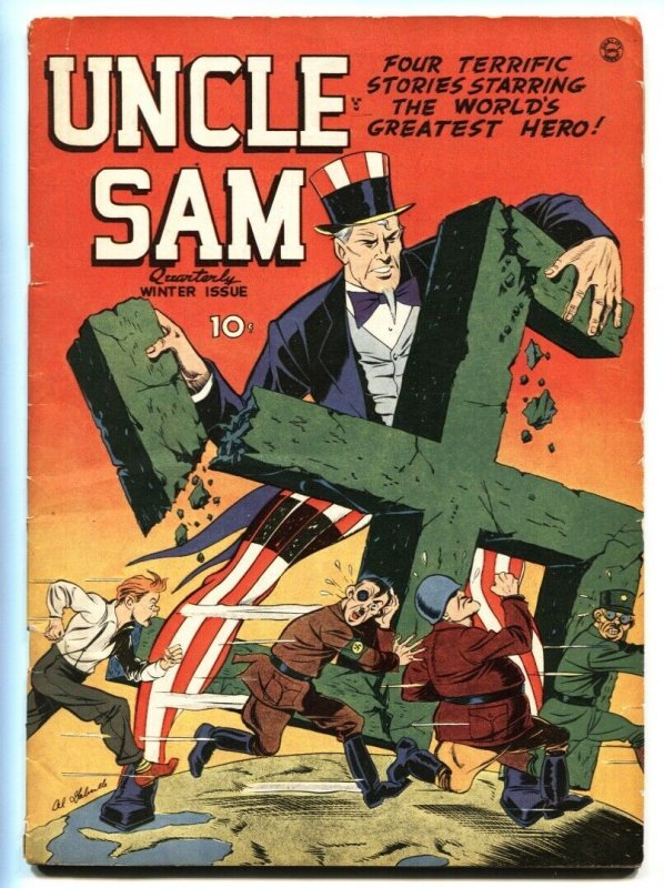 Uncle Sam Quarterly #5 1942-HITLER-MUSSOLINI-TOJO cover-Golden-Age