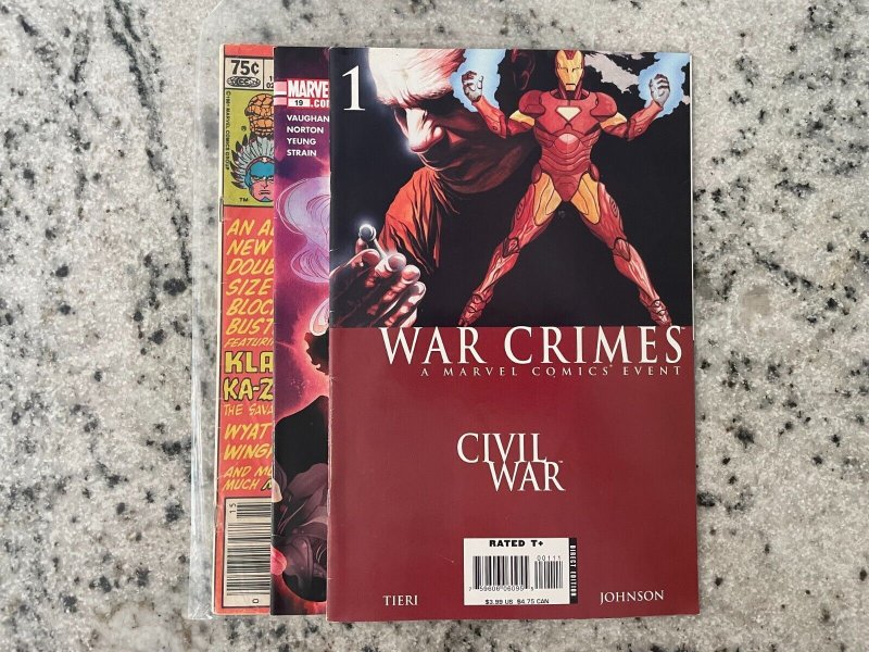 3 Marvel Comics War Crimes 1 + Runaways 19 + Two-In-One Annual 6 Thing 39 J861