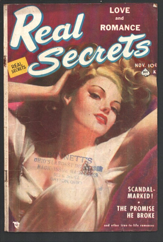 Real Secrets #2 1949-Ace-1st issue-Painted pin-up girl cover.-GGA in Matt Bak...