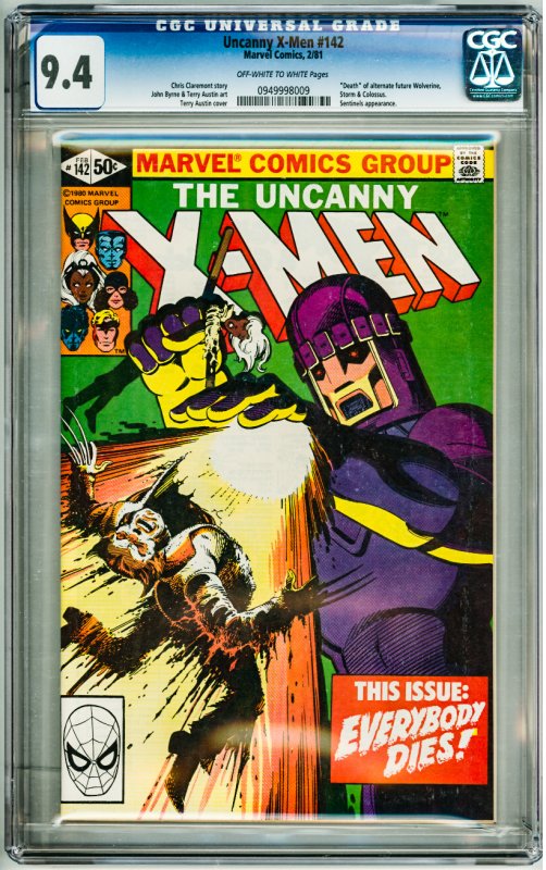 The Uncanny X-Men #142 Direct Edition (1981) CGC 9.4! cracks on back of slab