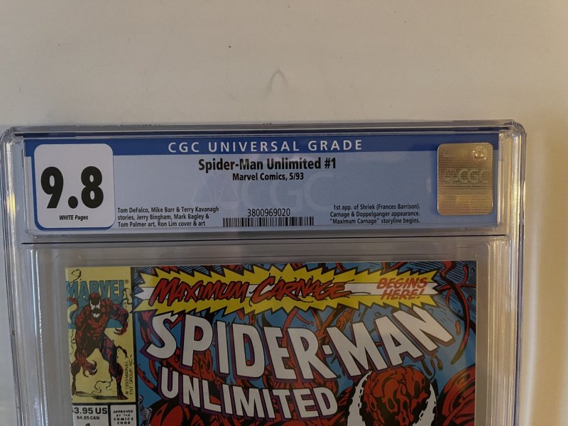 Spider-Man Unlimited #1 CGC 9.8 First Shriek Appearance 1st App Maximum Carnage