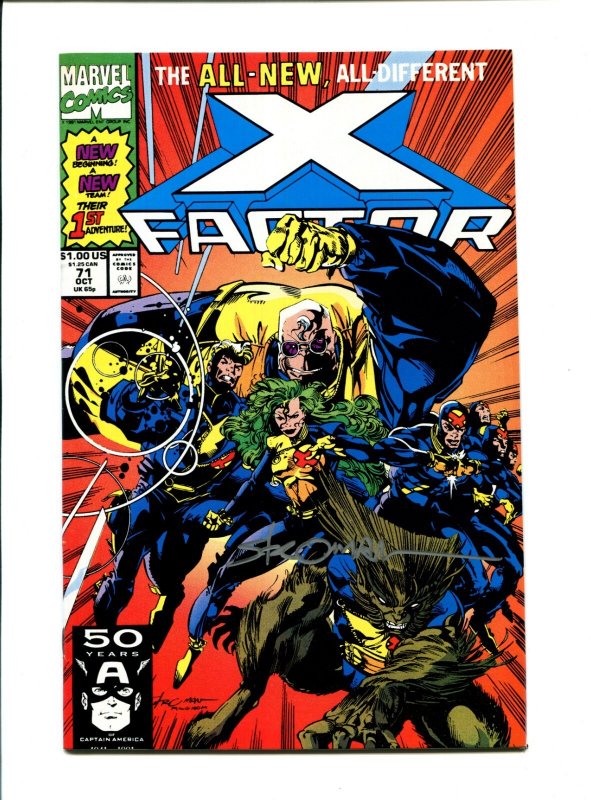 X-Factor #71 - Signed Larry Stroman / 1st Team App of New X-Factor (8/8.5) 1991