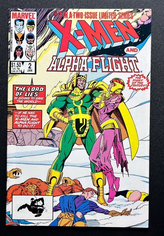 X-Men/Alpha Flight #1,2 (1985) Newsstand -[KEY] 1st App of Shadow Gods - VF/NM!