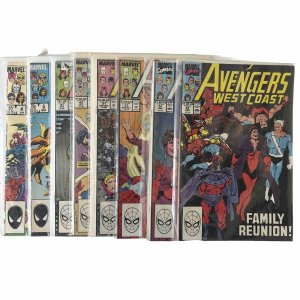 Avengers West Coast Lot Of 8. #4, 6, 47, 49, 51, 53?, 56, 57.  VG To VF+