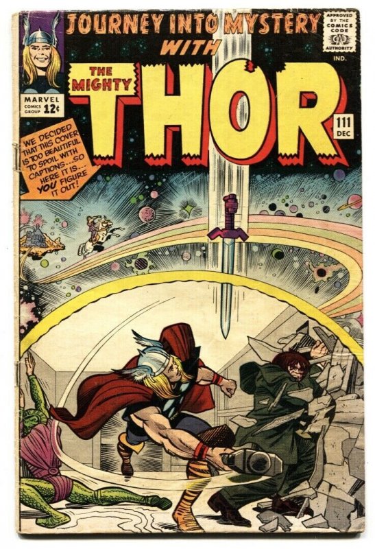 Journey into Mystery #111 comic book 1964  Thor- Jack Kirby Marvel Silver Age VG