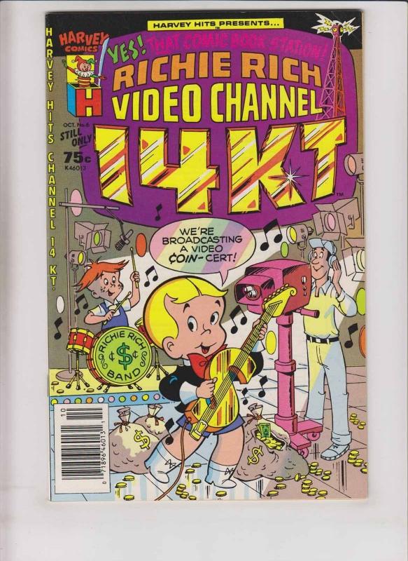 Harvey Hits #6 VF- richie rich - double cover - error - video channel 14kt 1987