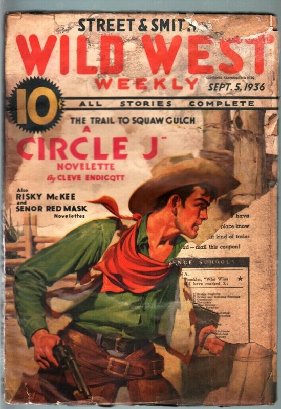 WILD WEST WEEKLY-9/5/1936-PULP-SENOR RED MASK FR