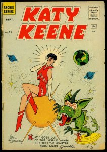 Katy Keene #61 1961- alien cover- beatniks- rare late issue G