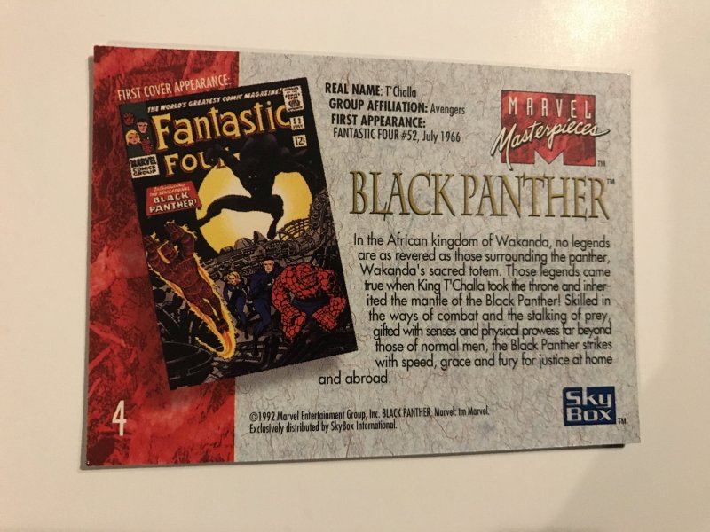 BLACK PANTHER #4 card : 1992 Marvel Masterpieces Fleer NM/M; base, Jusko art