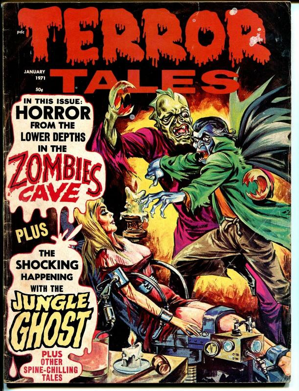 Terror Tales Vol.3  #1  1971-Eerie-bondage terror cover-zombie cave-VG