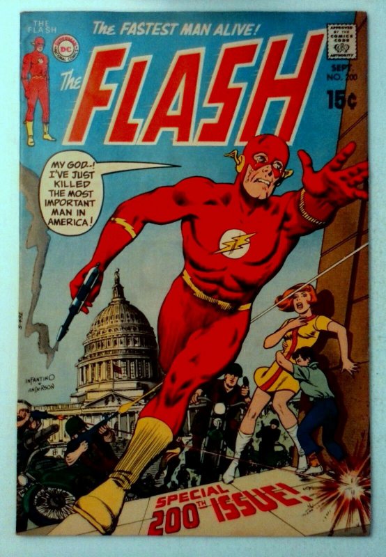 Flash #200 DC 1970 VF- Bronze Age Key Issue Anniversary of The Flash Comic Book