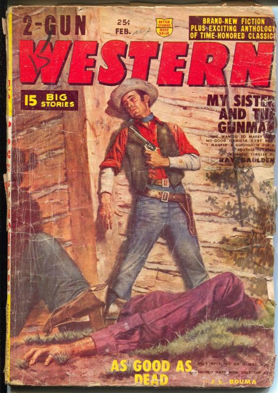 2-Gun Western 2/1956-Red Circle-one of the last pulp mag by Marvel Comics-G