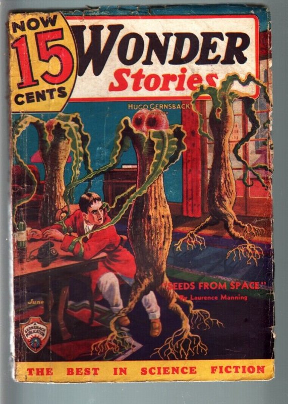 WONDER STORIES 1935 JUN-FRANK R PAUL-SCI FI PULP-PLANTS G