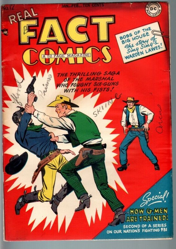 REAL FACT COMICS #12-G-MEN-WESTERN-DC-GOLDEN AGE VG